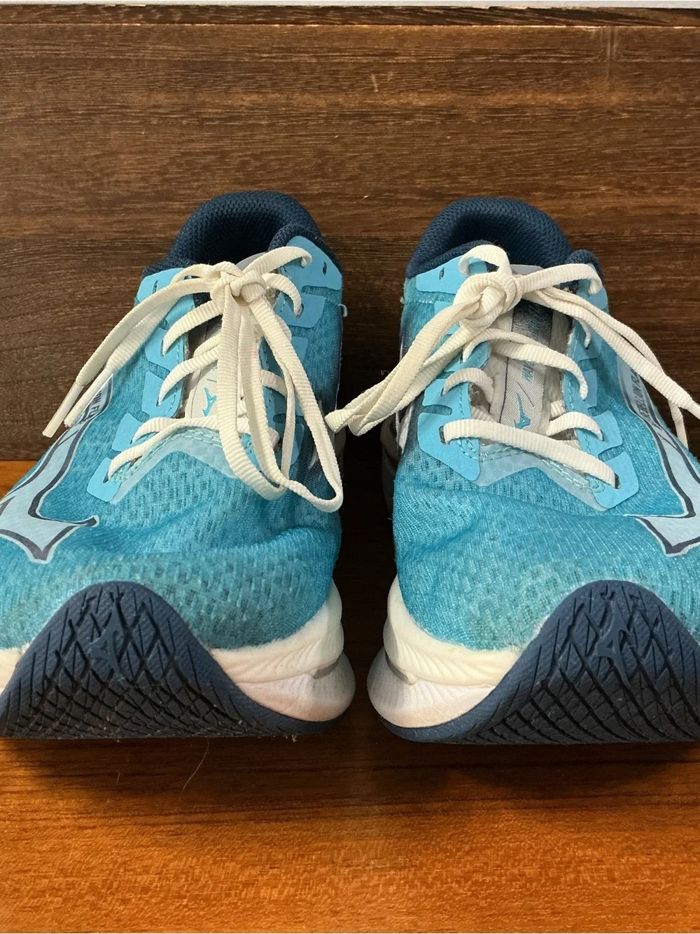 Mizuno Women Wave Rebellion Flash 2 Blue Mesh Running Shoe J1GD243571 Size 7.5